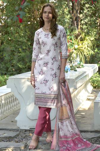 Cotton with printed kurti set