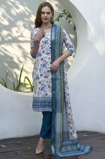 Cotton with printed kurti set