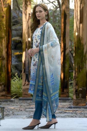 Cotton with printed kurti set
