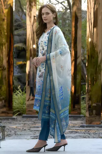 Cotton with printed kurti set
