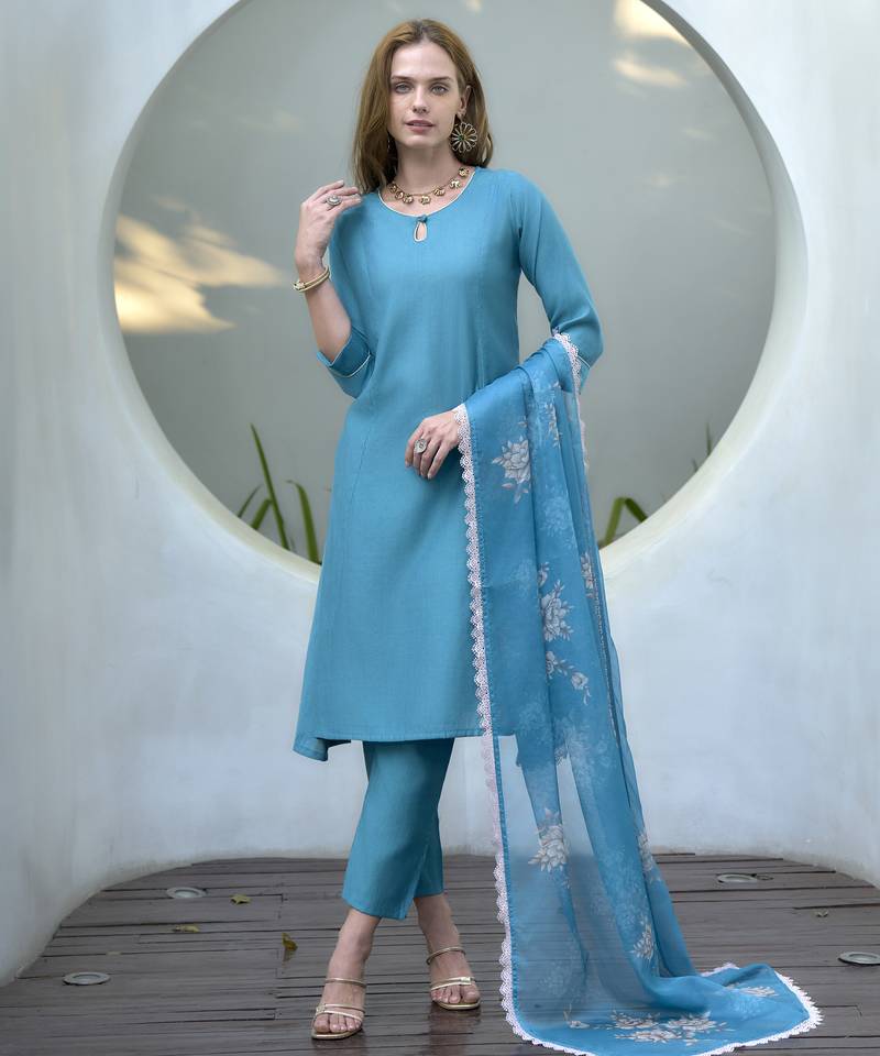 Vatican kurta with bottom dupatta