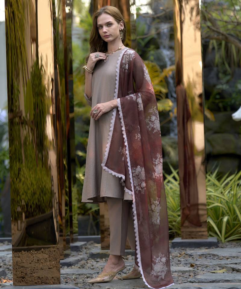 Vatican kurta with bottom dupatta