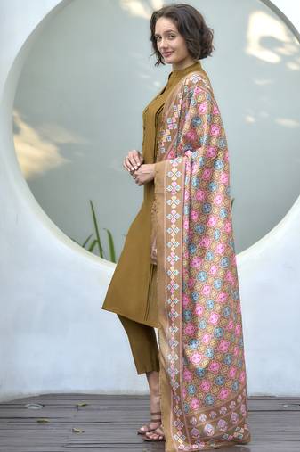 Vatican kurta with bottom chinon dupatta