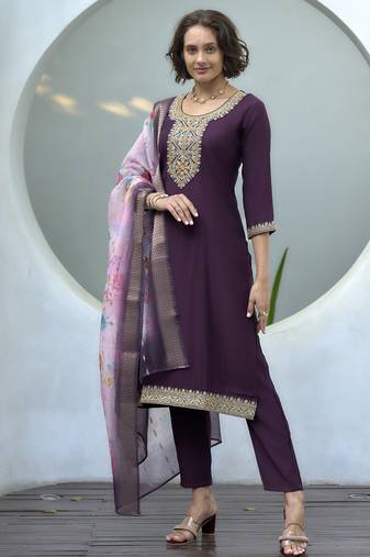 Vatican kurta with bottom chanderi butti dupatta