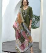 Vatican kurta with bottom chanderi butti dupatta