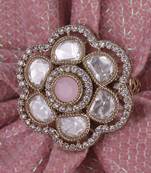 Amazing square and oval shape gold plated adjustable finger ring for women and girls