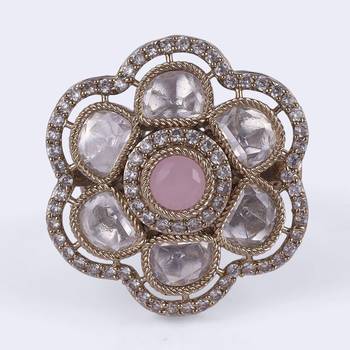 Amazing square and oval shape gold plated adjustable finger ring for women and girls 3