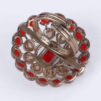 Appealing round shape gold plated adjustable finger ring for women and girls 4