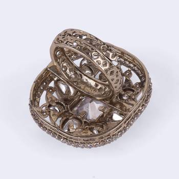 Astonish round and oval shape gold plated adjustable finger ring for women and girls 4