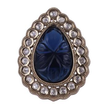 Attractive oval shape gold plated adjustable finger ring for women and girls 2