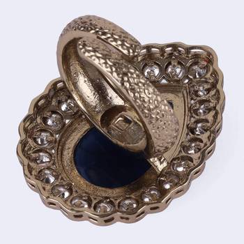 Attractive oval shape gold plated adjustable finger ring for women and girls 4