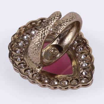 Beautiful oval shape gold plated adjustable finger ring for women and girls 4