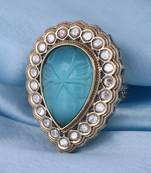 Charming oval shape gold plated adjustable finger ring for women and girls