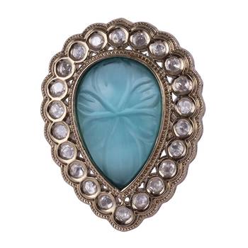 Charming oval shape gold plated adjustable finger ring for women and girls 2