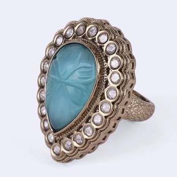 Charming oval shape gold plated adjustable finger ring for women and girls 3