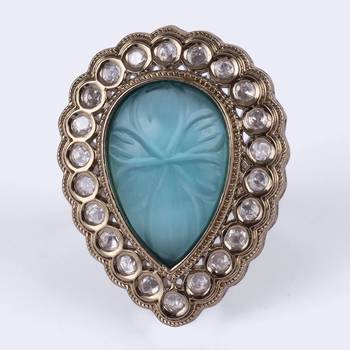 Charming oval shape gold plated adjustable finger ring for women and girls 5