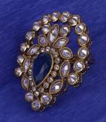 Classy oval shape gold plated adjustable finger ring for women and girls