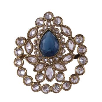 Classy oval shape gold plated adjustable finger ring for women and girls 2