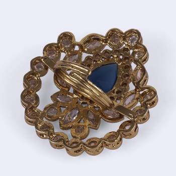 Classy oval shape gold plated adjustable finger ring for women and girls 4