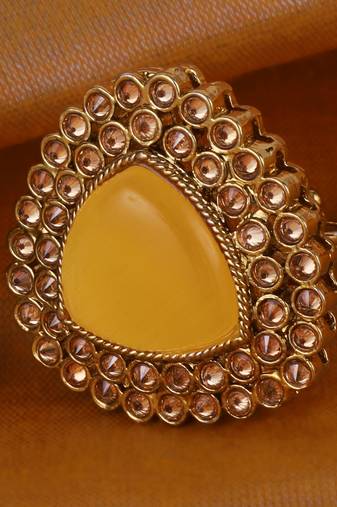 Common oval shape gold plated adjustable finger ring for women and girls