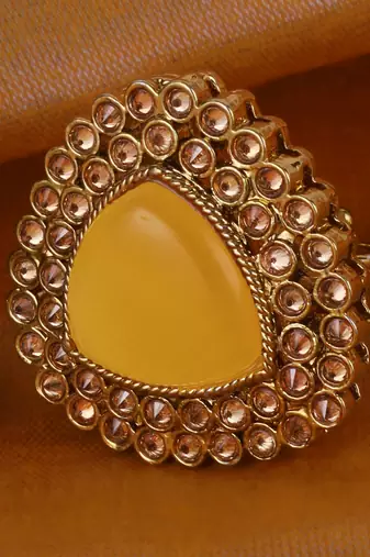 Common oval shape gold plated adjustable finger ring for women and girls