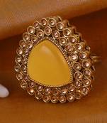 Common oval shape gold plated adjustable finger ring for women and girls