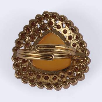 Common oval shape gold plated adjustable finger ring for women and girls 4