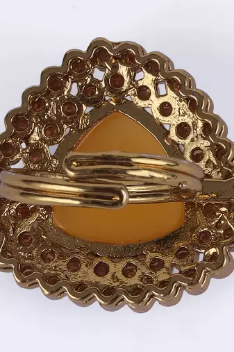 Common oval shape gold plated adjustable finger ring for women and girls