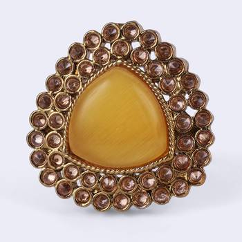 Common oval shape gold plated adjustable finger ring for women and girls 5