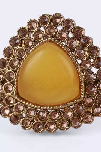 Common oval shape gold plated adjustable finger ring for women and girls