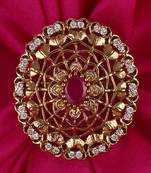 Contemporary round shape gold plated adjustable finger ring for women and girls