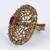 Contemporary round shape gold plated adjustable finger ring for women and girls