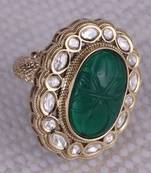 Creative round shape gold plated adjustable finger ring for women and girls