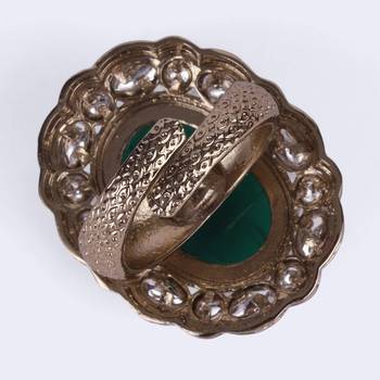 Creative round shape gold plated adjustable finger ring for women and girls 5