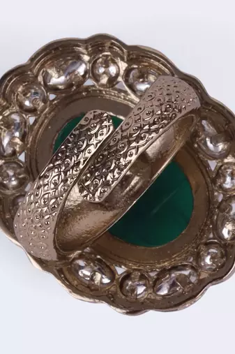 Creative round shape gold plated adjustable finger ring for women and girls