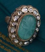 Desirable round shape gold plated adjustable finger ring for women and girls