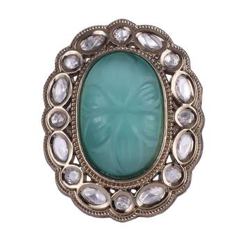 Desirable round shape gold plated adjustable finger ring for women and girls 2