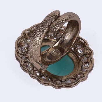 Desirable round shape gold plated adjustable finger ring for women and girls 4