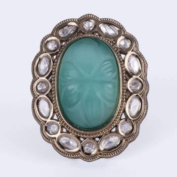 Desirable round shape gold plated adjustable finger ring for women and girls 5