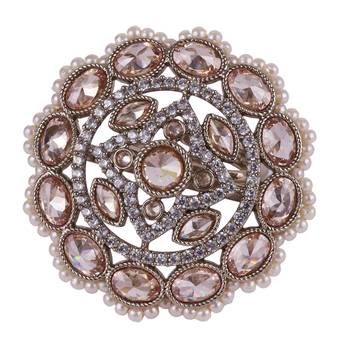 gold plated brass ring with round shape design 2