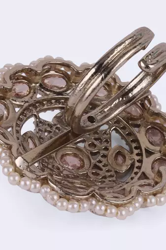 gold plated brass ring with round shape design