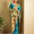 Aqua woven paithani silk saree – designer broad border wedding wear with blouse