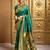 Green woven paithani silk saree – designer broad border wedding wear with blouse