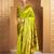 Lime green woven paithani silk saree – designer broad border wedding wear with blouse