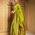 Lime green woven paithani silk saree – designer broad border wedding wear with blouse