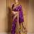 Purple woven paithani silk blend saree with blouse