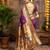 Purple woven paithani silk blend saree with blouse
