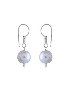 Blue glossy pearl necklace & earring set 3