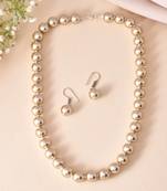 pearl necklace & earring set fo women