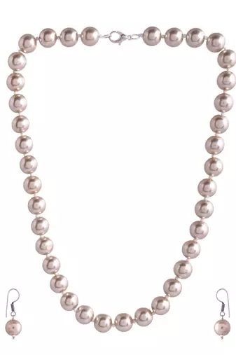 pearl necklace & earring set fo women